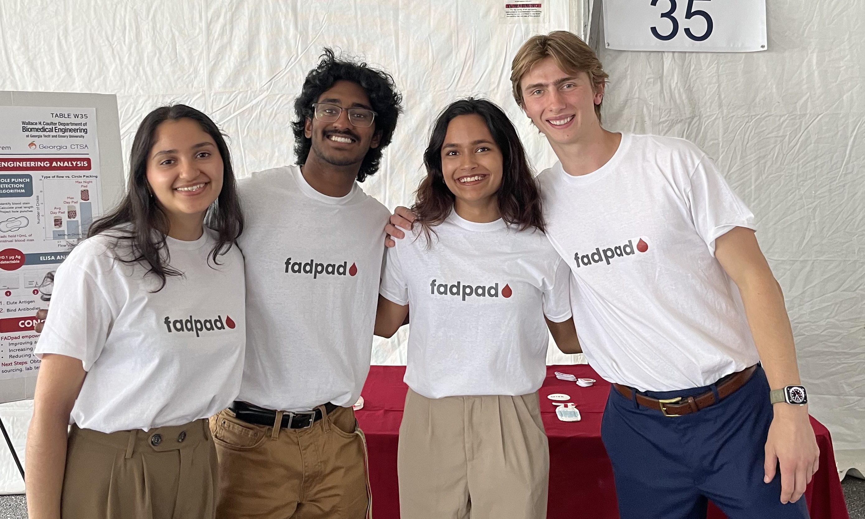 The FADpad team, from left, Netra Gandhi, Girish Hari, Rhea Prem, and Ethan Damiani. (Photo Courtesy: FADpad)
