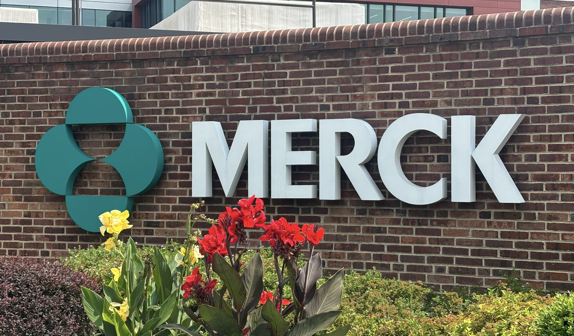 Merck logo at their campus.