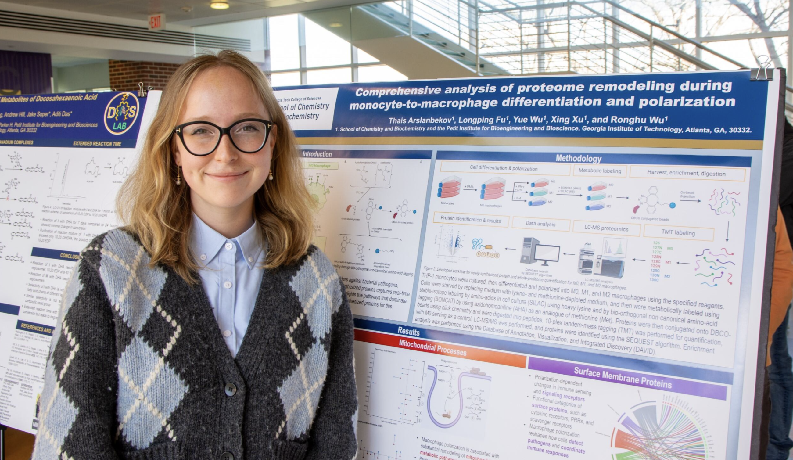Thais Arslanbekov with her poster from the Wu lab.