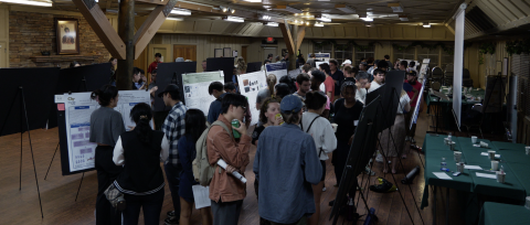 Wide shot of a poster session