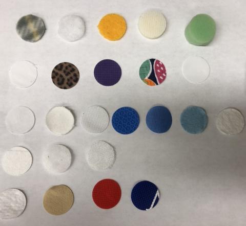 Some of the mask fabric samples tested by Georgia Tech researchers. (Credit: Taekyu Joo, Georgia Tech) 